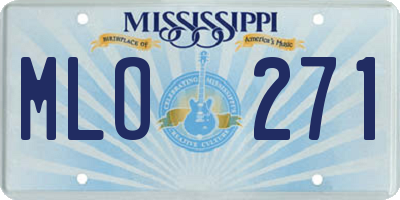 MS license plate MLO271
