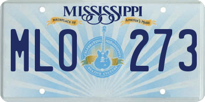 MS license plate MLO273