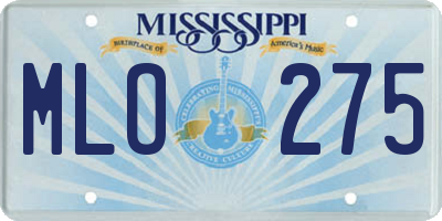MS license plate MLO275