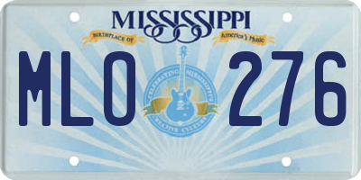 MS license plate MLO276
