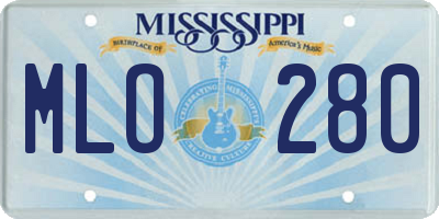 MS license plate MLO280