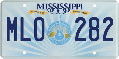 MS license plate MLO282