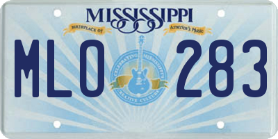 MS license plate MLO283