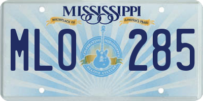 MS license plate MLO285
