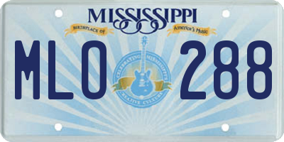 MS license plate MLO288