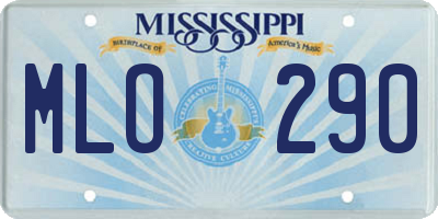 MS license plate MLO290