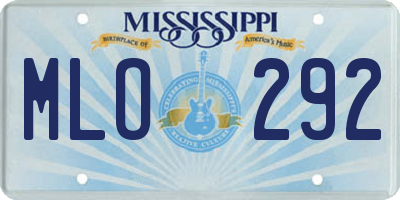 MS license plate MLO292