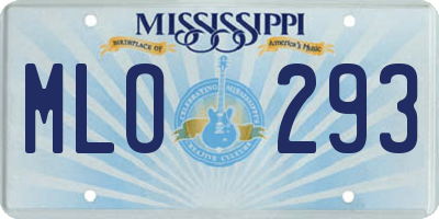 MS license plate MLO293