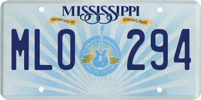 MS license plate MLO294