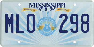 MS license plate MLO298