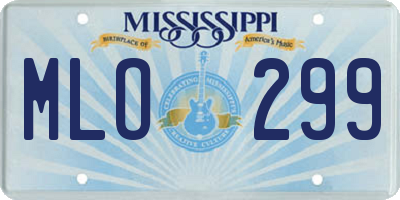 MS license plate MLO299