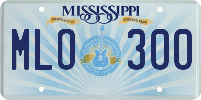 MS license plate MLO300