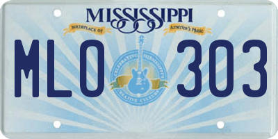 MS license plate MLO303