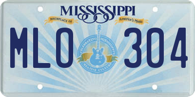 MS license plate MLO304