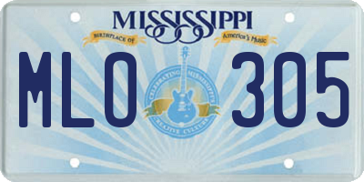 MS license plate MLO305