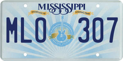 MS license plate MLO307