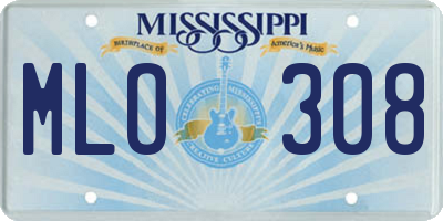 MS license plate MLO308
