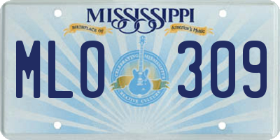 MS license plate MLO309