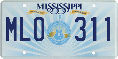 MS license plate MLO311