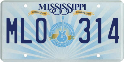 MS license plate MLO314