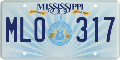 MS license plate MLO317