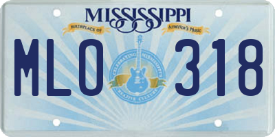 MS license plate MLO318
