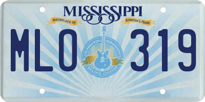 MS license plate MLO319