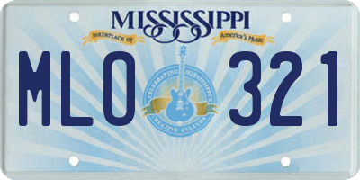 MS license plate MLO321