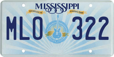 MS license plate MLO322