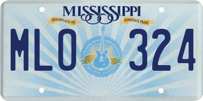 MS license plate MLO324