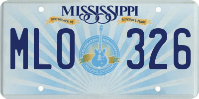 MS license plate MLO326