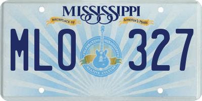 MS license plate MLO327