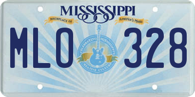 MS license plate MLO328