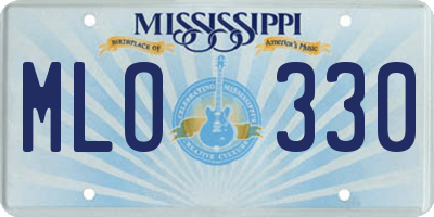 MS license plate MLO330