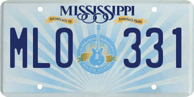 MS license plate MLO331