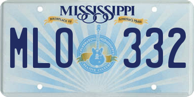 MS license plate MLO332