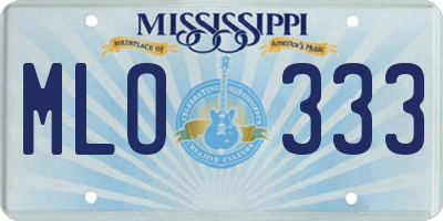 MS license plate MLO333