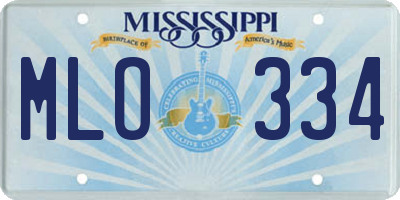 MS license plate MLO334