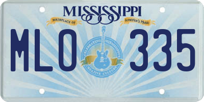 MS license plate MLO335