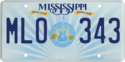 MS license plate MLO343