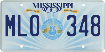 MS license plate MLO348