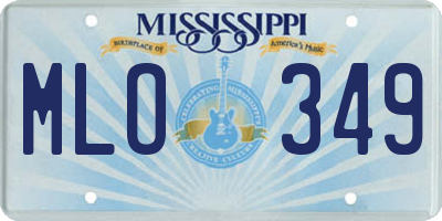 MS license plate MLO349
