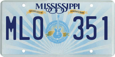 MS license plate MLO351
