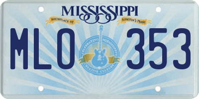 MS license plate MLO353
