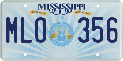 MS license plate MLO356