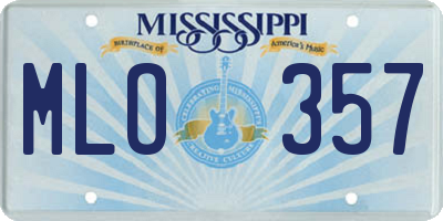MS license plate MLO357