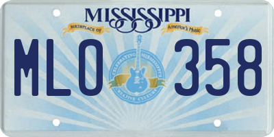 MS license plate MLO358