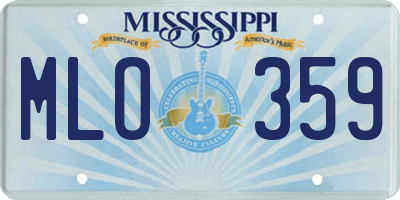 MS license plate MLO359