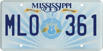 MS license plate MLO361