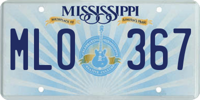 MS license plate MLO367